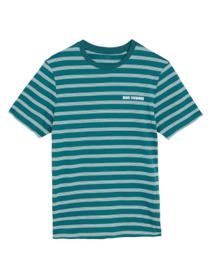 

Mens M&S Collection Pure Cotton Striped T-Shirt - Dark Green, Dark Green