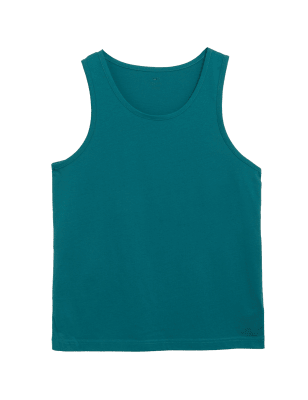 

Mens M&S Collection Slim Fit Pure Cotton Vest - Soft Turquoise, Soft Turquoise