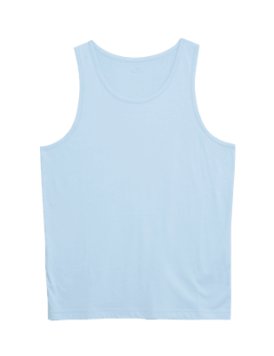 

Mens M&S Collection Slim Fit Pure Cotton Vest - Sky Blue, Sky Blue