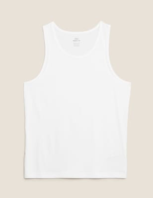 

Mens M&S Collection Slim Fit Pure Cotton Vest - White, White