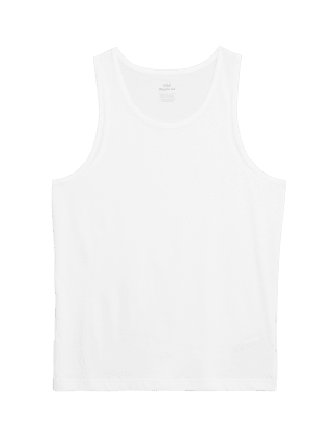 

Mens M&S Collection Slim Fit Pure Cotton Vest - White, White