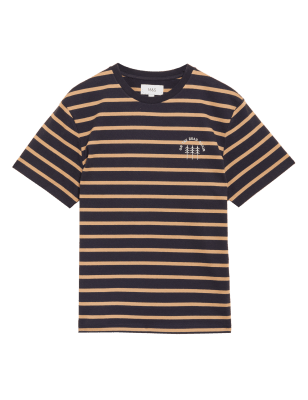 

Mens M&S Collection Pure Cotton Striped T-Shirt - Carbon, Carbon