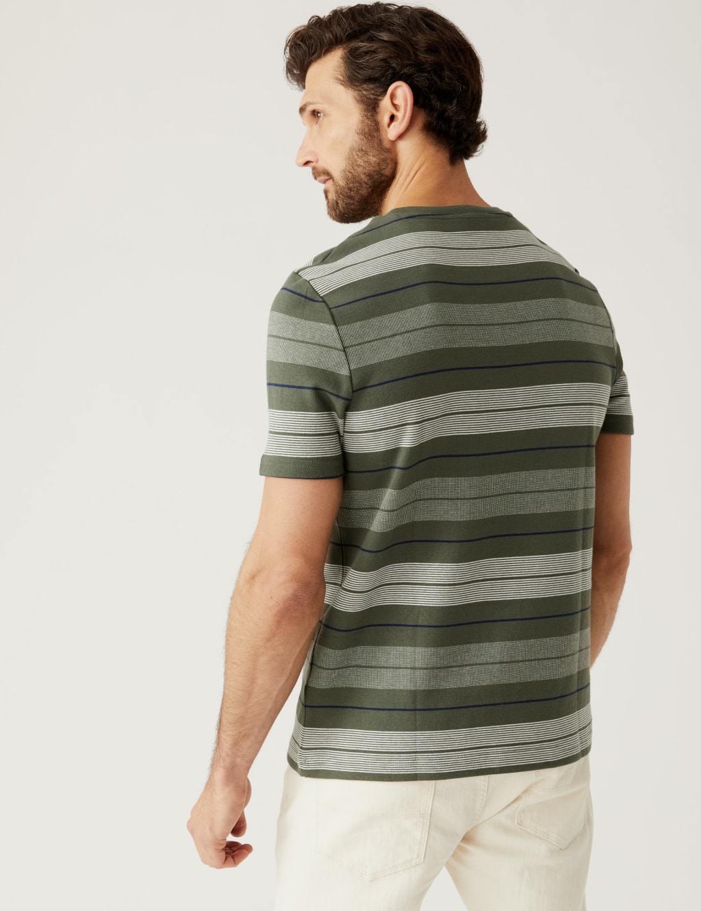 Pure Cotton Double Knit Striped T-Shirt image 4