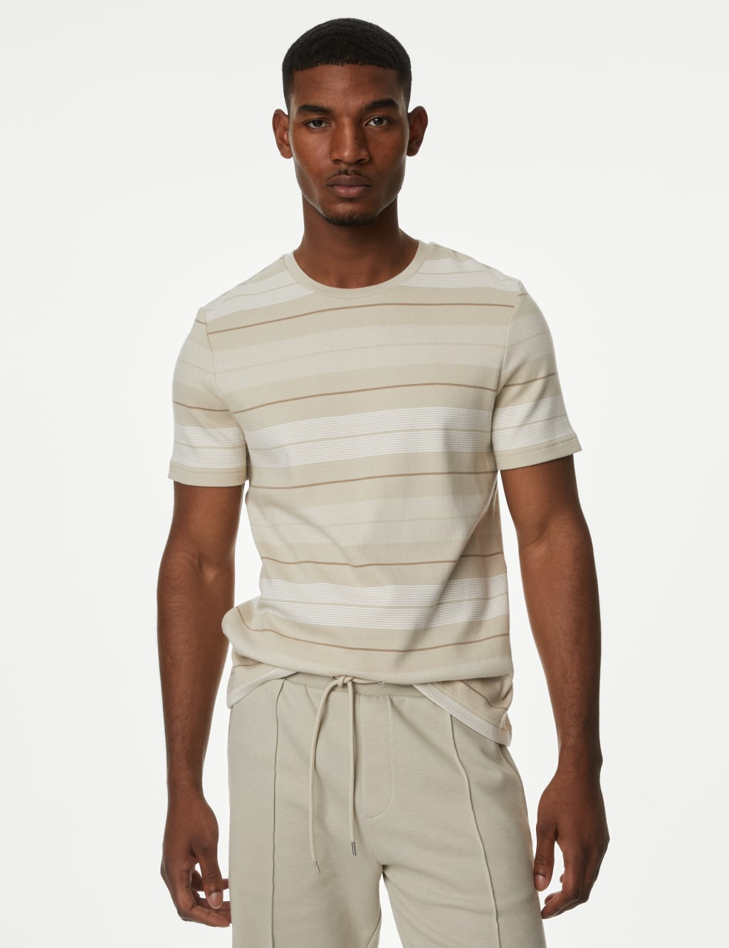 Pure Cotton Double Knit Striped T-Shirt image 3
