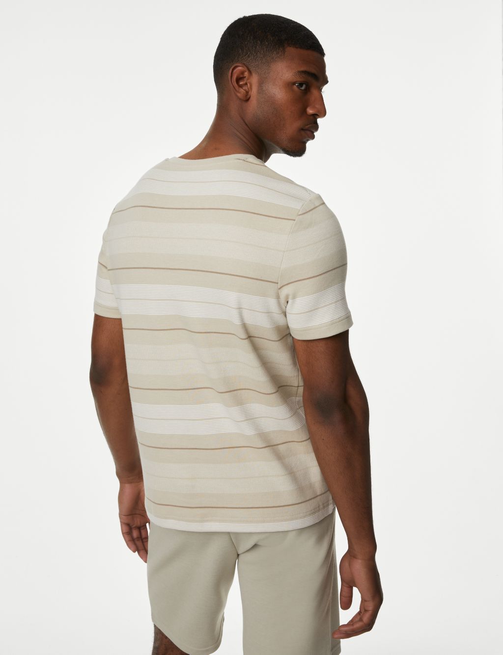 Pure Cotton Double Knit Striped T-Shirt image 4