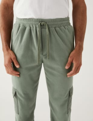 mens fleece cargo joggers