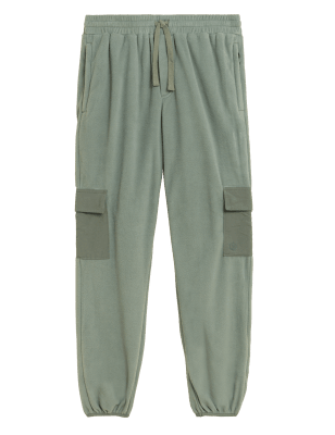 

Mens M&S Collection Fleece Cargo Joggers - Khaki, Khaki