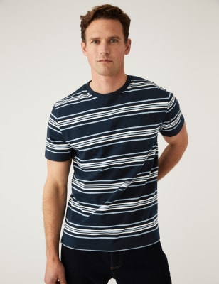 Pure Cotton Striped Heavy Weight T-Shirt