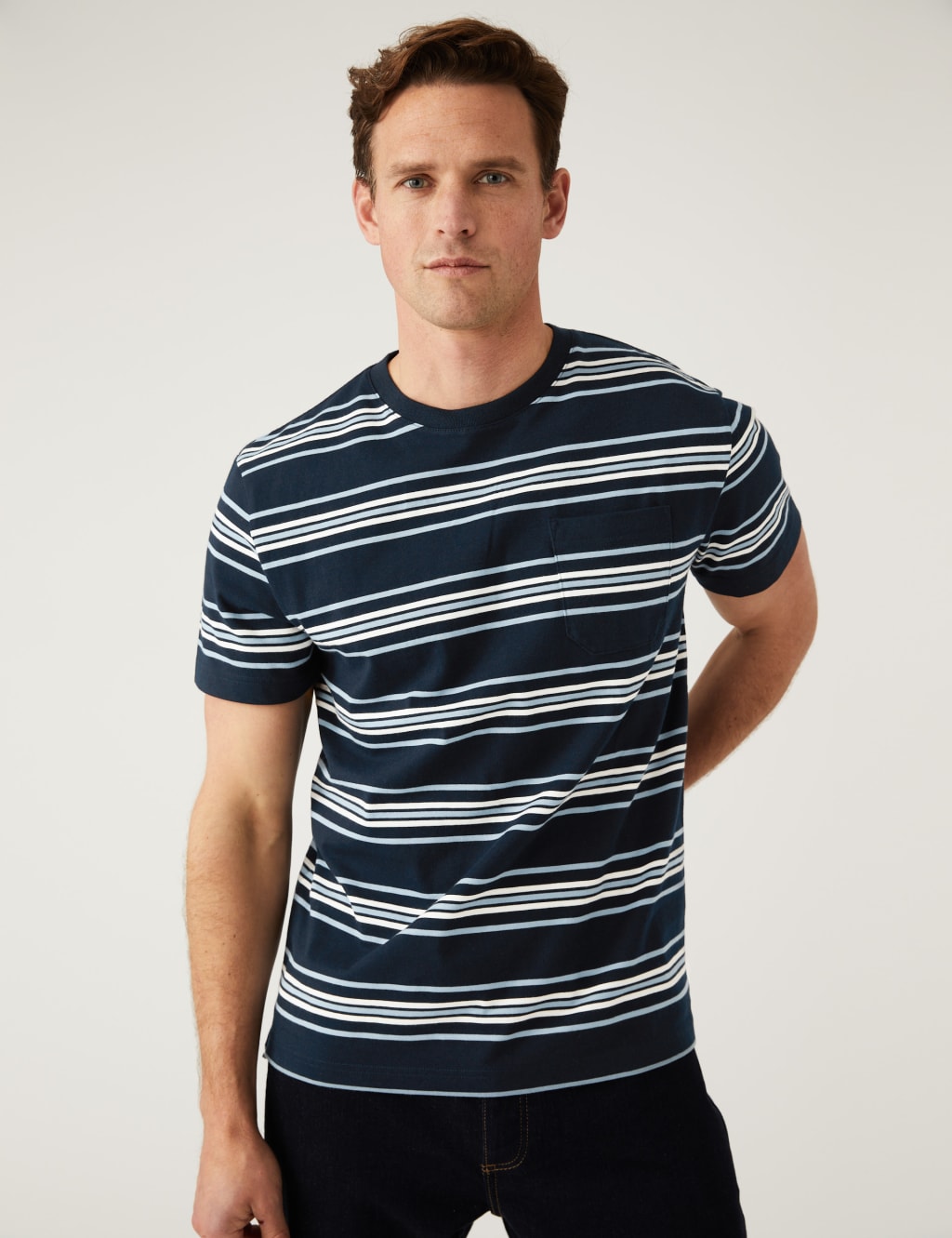 Pure Cotton Striped Heavy Weight T-Shirt image 1
