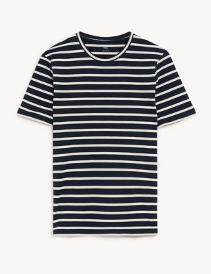 Pure Cotton Striped T-Shirt - AT