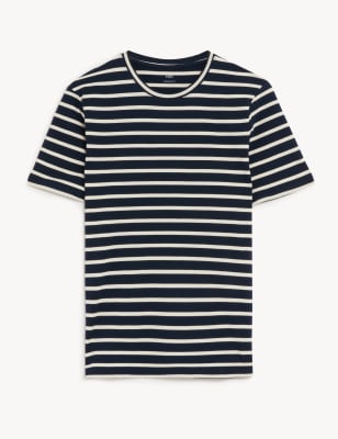 Pure Cotton Striped T-Shirt - AT