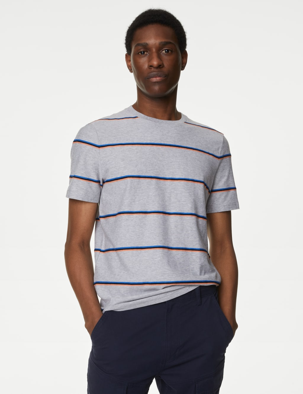 Pure Cotton Textured Striped T-Shirt image 3