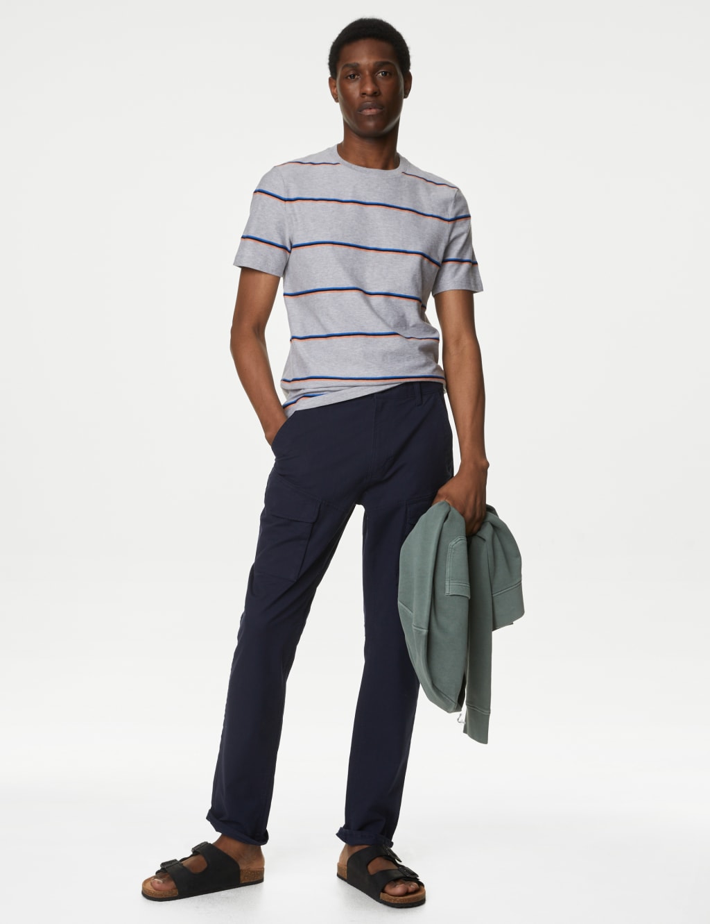 Pure Cotton Textured Striped T-Shirt image 4