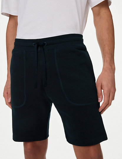 M&S Collection Drawstring Jersey Shorts - Mreg - Dark Navy, Dark Navy