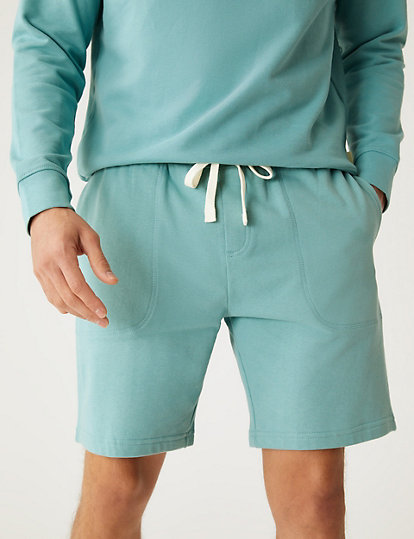 M&S Collection Drawstring Jersey Shorts - Lreg - Dusted Aqua, Dusted Aqua