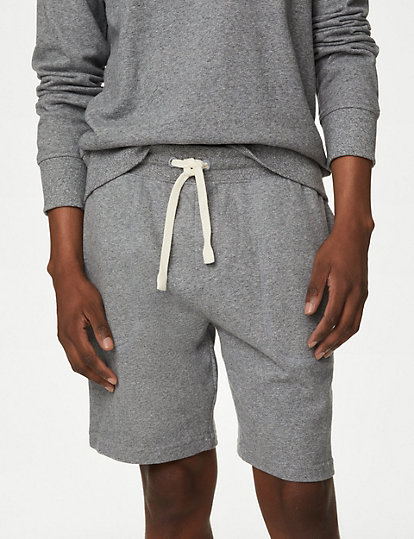 M&S Collection Drawstring Jersey Shorts - Xxlreg - Grey Marl, Grey Marl