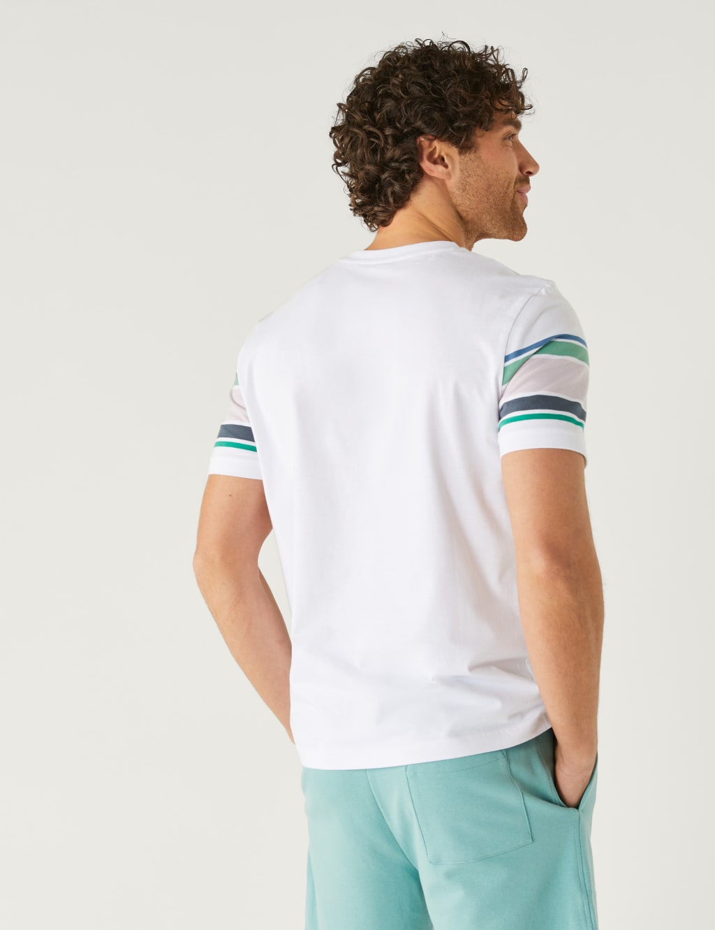Pure Cotton Striped Crew Neck T-Shirt image 5
