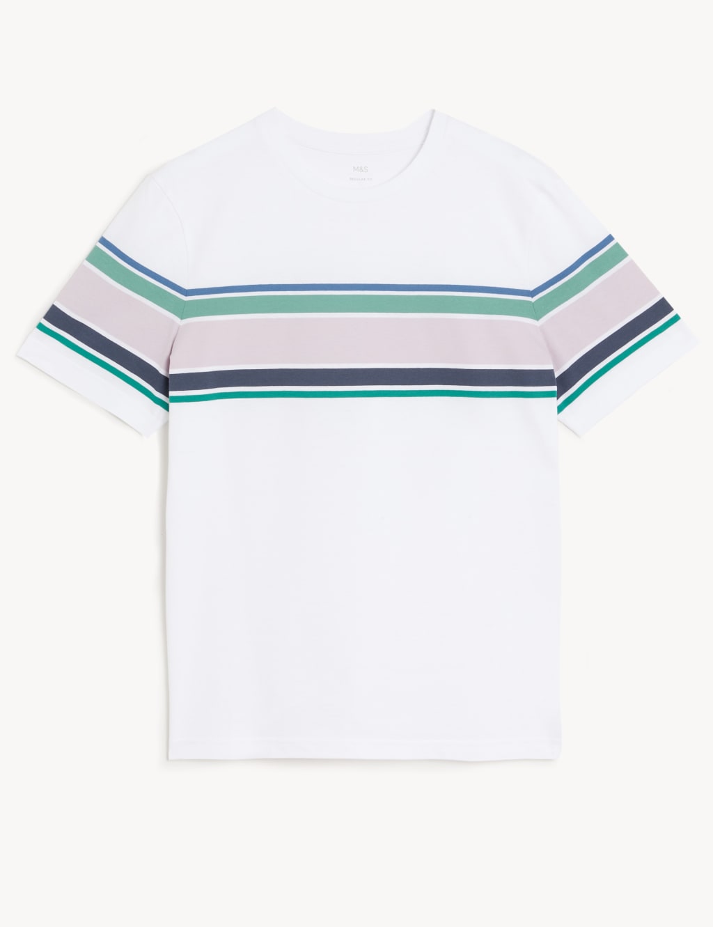 Pure Cotton Striped Crew Neck T-Shirt image 2