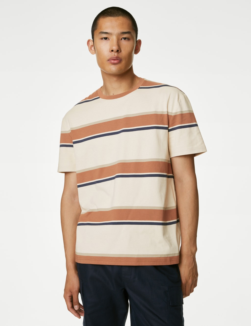 Pure Cotton Striped T-Shirt image 4