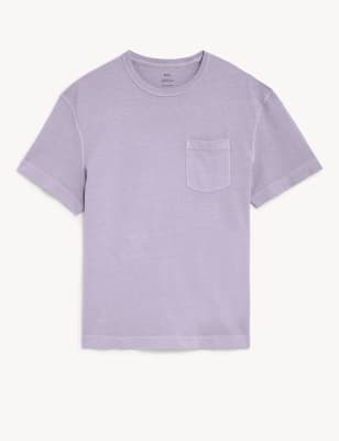 

M&S Collection Camiseta 100% algodón informal de escote cerradoMens - Dark Lilac, Dark Lilac
