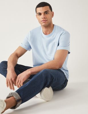 Relaxed Fit Pure Cotton Crew Neck T-Shirt - VN