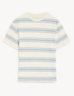Relaxed Fit Pure Cotton Striped T-Shirt
