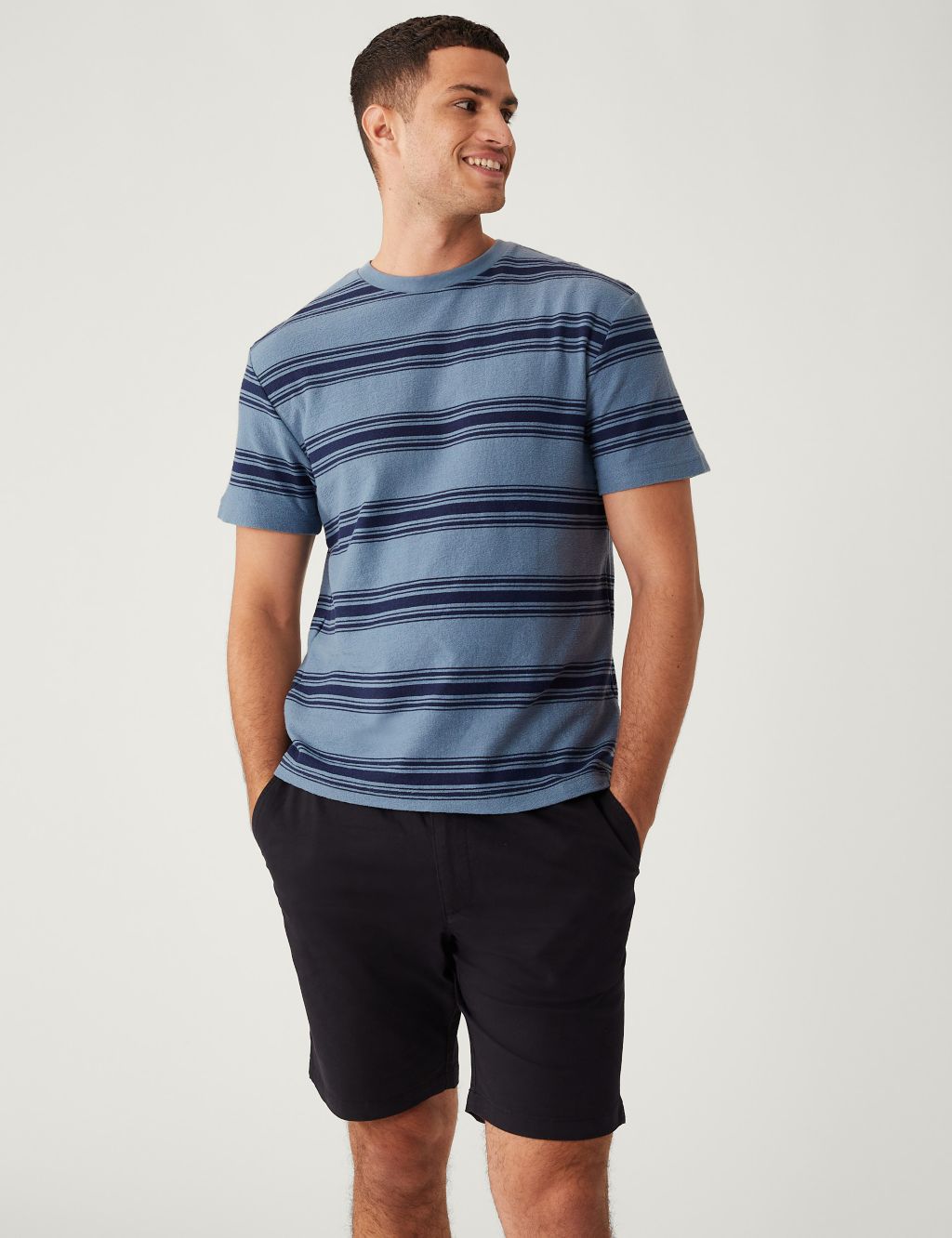 Relaxed Fit Pure Cotton Striped T-Shirt image 3