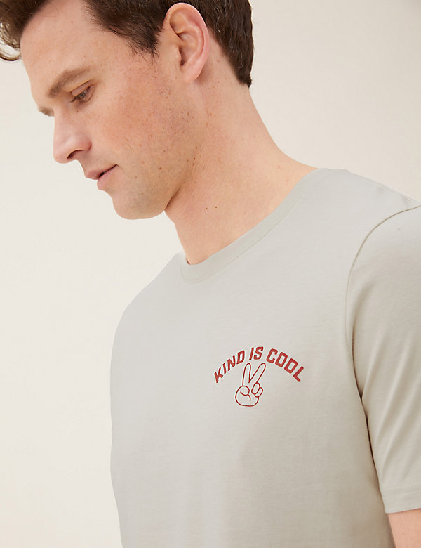 Zuiver katoenen T-shirt met grafisch 'Kind Is Cool' - BE
