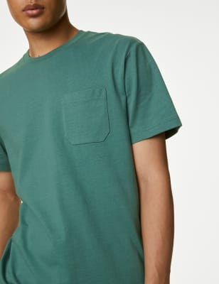 

Mens M&S Collection Pure Cotton Heavyweight T-Shirt - Dark Sage, Dark Sage