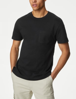 

Mens M&S Collection Schweres T-Shirt aus reiner Baumwolle - Black, Black
