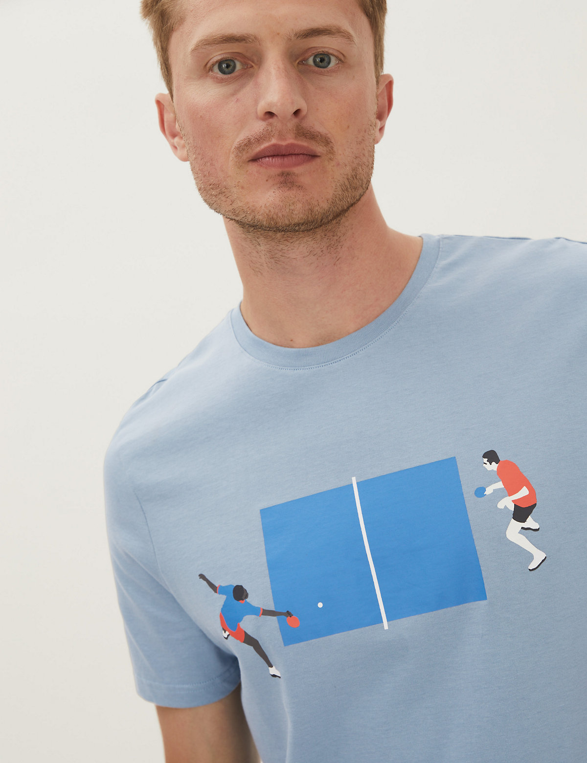 Pure Cotton Table Tennis Graphic T-Shirt