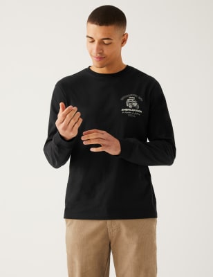 

Mens M&S Collection Pure Cotton Jeep™ Long Sleeve T-Shirt - Dark Graphite, Dark Graphite