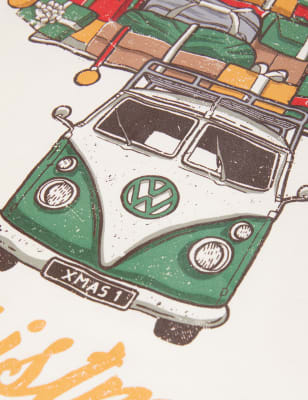 

Mens M&S Collection Pure Cotton Volkswagen™ Christmas T-Shirt - Ecru, Ecru