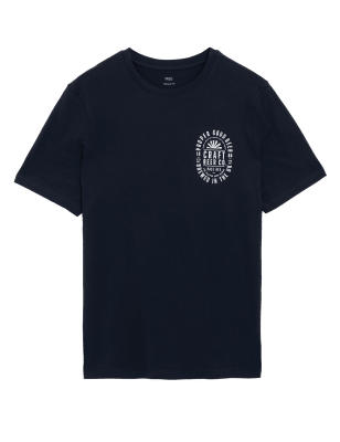 

Mens M&S Collection Pure Cotton Brewery Graphic T-Shirt - Dark Navy, Dark Navy