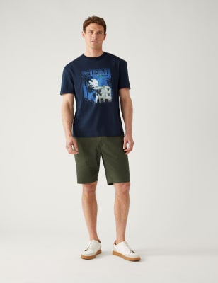 

M&S Collection Camiseta 100% algodón con estampado de MiamiMens - Dark Navy, Dark Navy