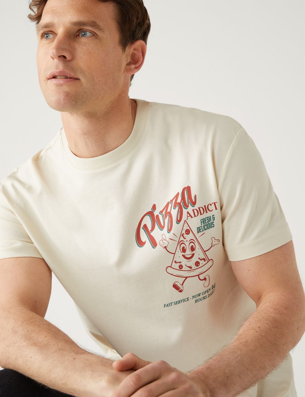 Pure Cotton Pizza Addict Graphic T-Shirt image 2
