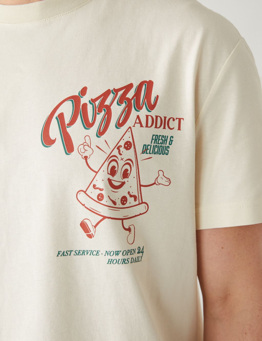 Pure Cotton Pizza Addict Graphic T-Shirt image 3