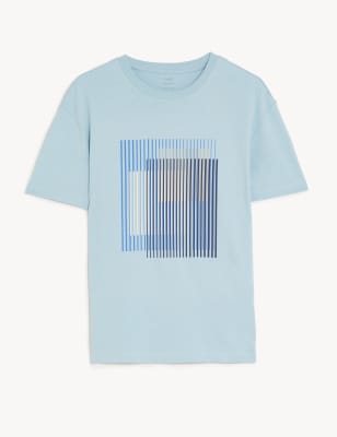 Pure Cotton Abstract Graphic T-Shirt