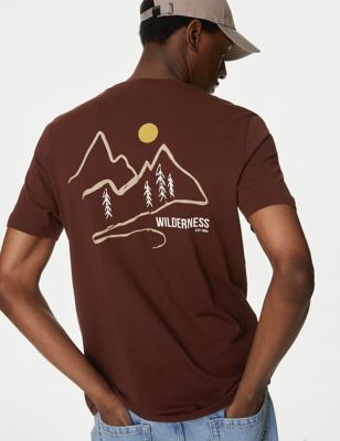 Pure Cotton Mountain Graphic T-Shirt - BH