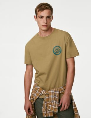 Pure Cotton Fishing Graphic T-Shirt - SE