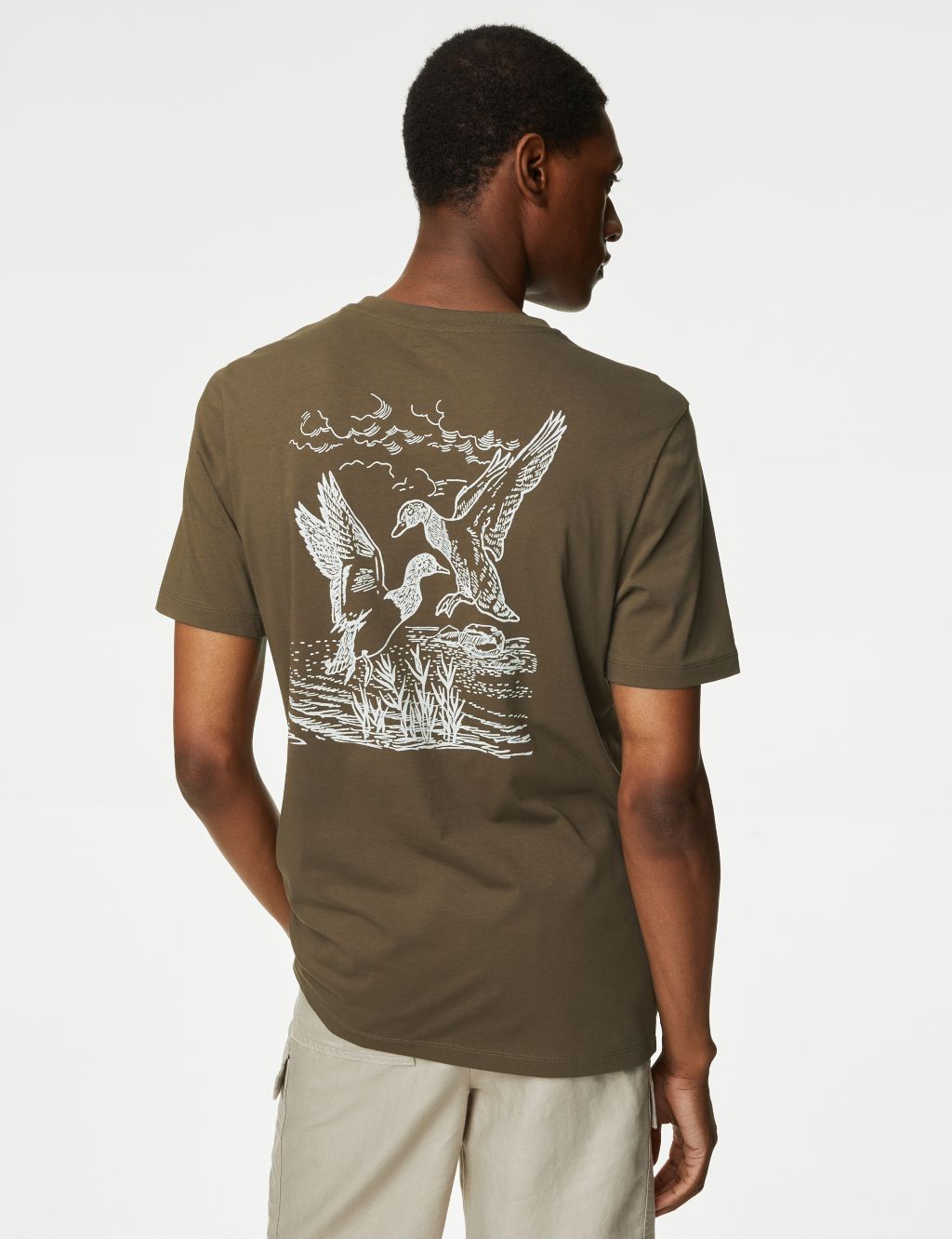 Pure Cotton Bird Graphic T-Shirt image 5