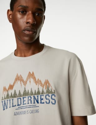 Relaxed Fit Pure Cotton Wilderness T-Shirt