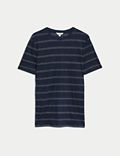 Pure Linen Striped T-Shirt
