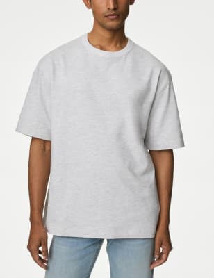 Men's Organic Cotton Essential Logo T-Shirt in Pale Pink Marl