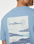 T-Shirt aus reiner Baumwolle mit Japan-Grafik