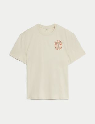 

Mens M&S Collection South Beach Graphic T-Shirt - Ecru, Ecru