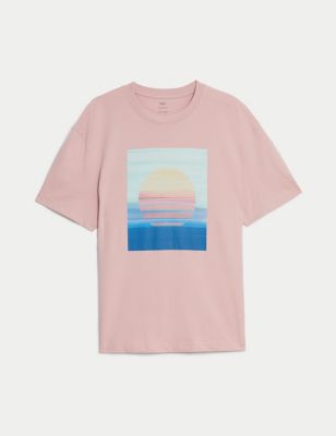 Pure Cotton Sunset Graphic T-Shirt