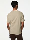 T-Shirt aus reiner Baumwolle mit Rundhalsausschnitt und Streifendesign