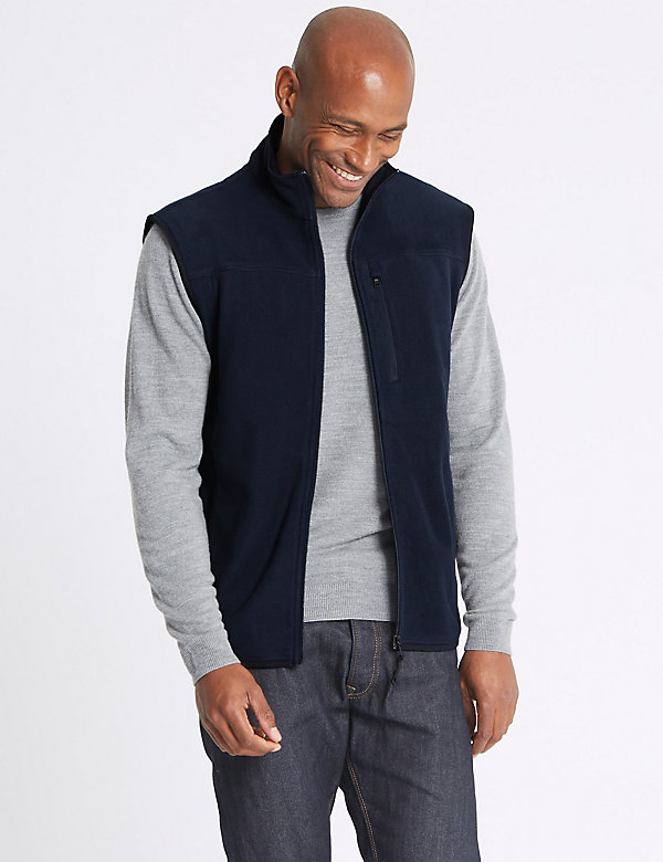 Textured Zip Up Fleece Jacket - GR