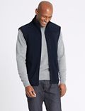 Fleece-Jacke mit Reißverschluss und Strukturmuster